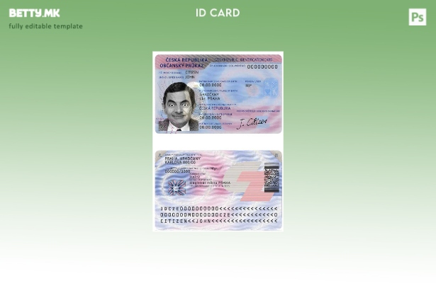 Шаблон за ID на Чешка во модерен стил